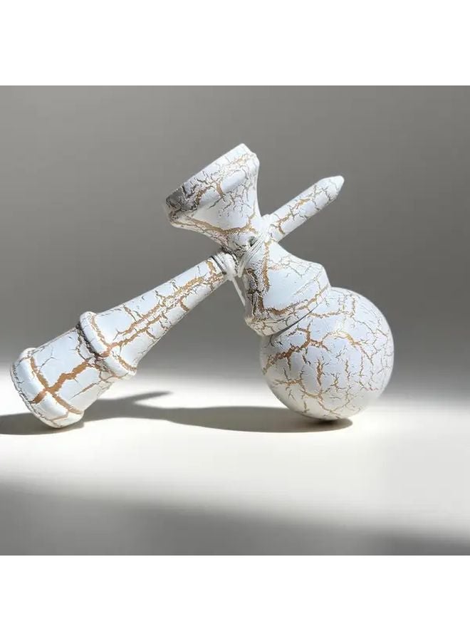 White Golden Crack Balls Kendama Sword Set Wooden Training Adults Beginners - Image 5