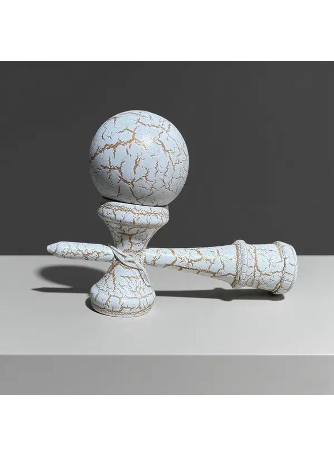 White Golden Crack Balls Kendama Sword Set Wooden Training Adults Beginners - Image 4
