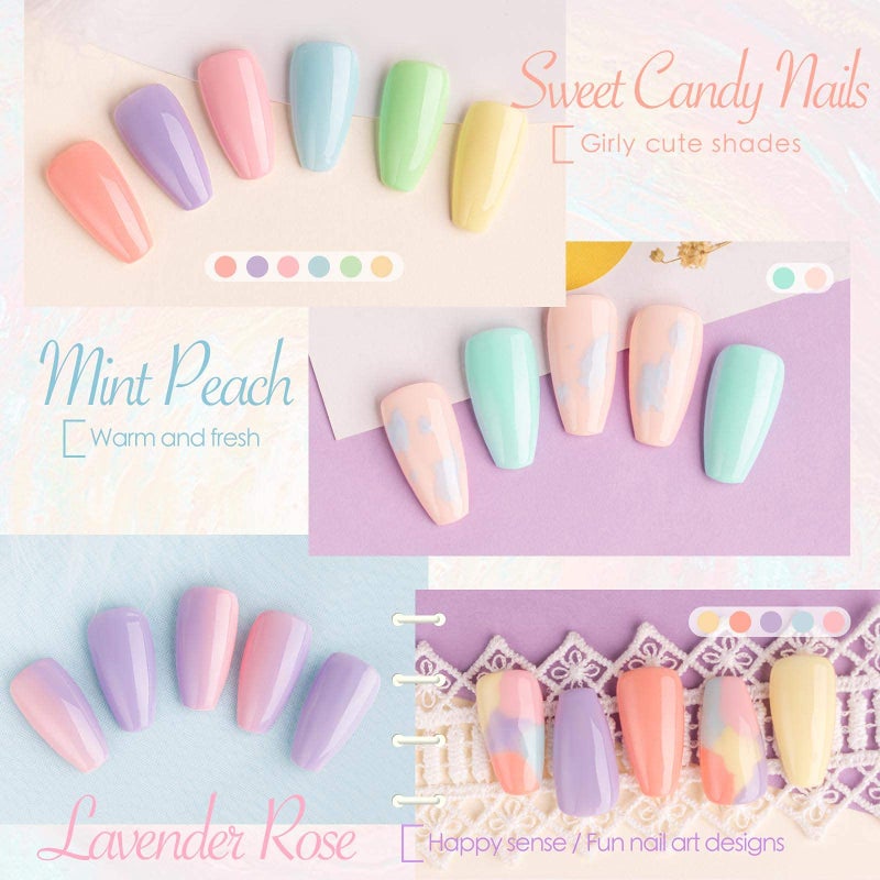 Gellen Gel Nail Polish Kit with Nail Light 72W Nail Dryer, 12 Gel Nail Polish Colors, No Wipe Top Base Coat, Nail Art Decorations, Manicure Tools, All-In-One Manicure Kit, Macaron Candy - Image 3