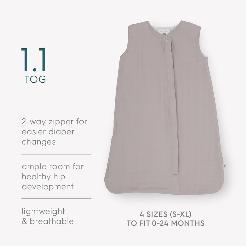 Little Unicorn Cotton Muslin Quilted Sleep Bag in Porpoise - Size M - Image 4