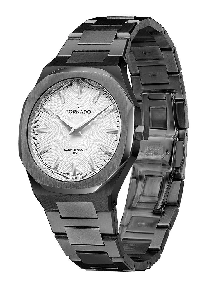 TORNADO Tornado Men's Japan Quartz Movement Watch, Analog Display and Stainless Steel Strap - T21003-BBBWX, Black