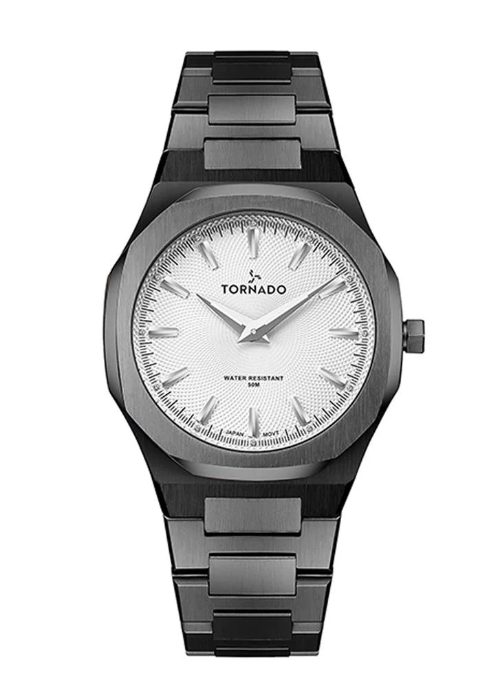 TORNADO Tornado Men's Japan Quartz Movement Watch, Analog Display and Stainless Steel Strap - T21003-BBBWX, Black
