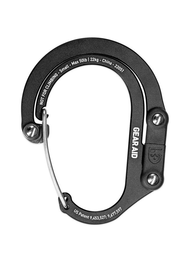 Gear Aid Heroclip Carabiner Clip And Hook (Small) For Purse, Stroller, And Backpack, Stealth Black - Image 1
