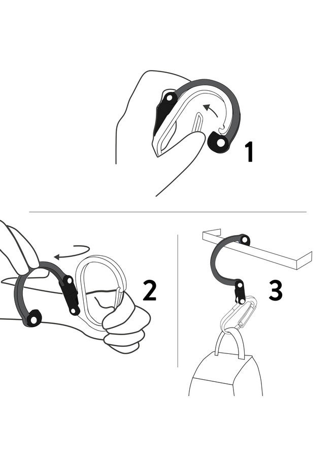 Gear Aid Heroclip Carabiner Clip And Hook (Small) For Purse, Stroller, And Backpack, Stealth Black - Image 2