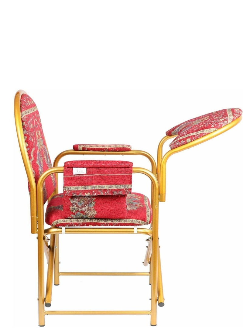 chair  for prayer and recitation of the Holy Quran comfortable for long sitting lightweight suitable for the elderly elegant for mosques and hosting rooms(red)