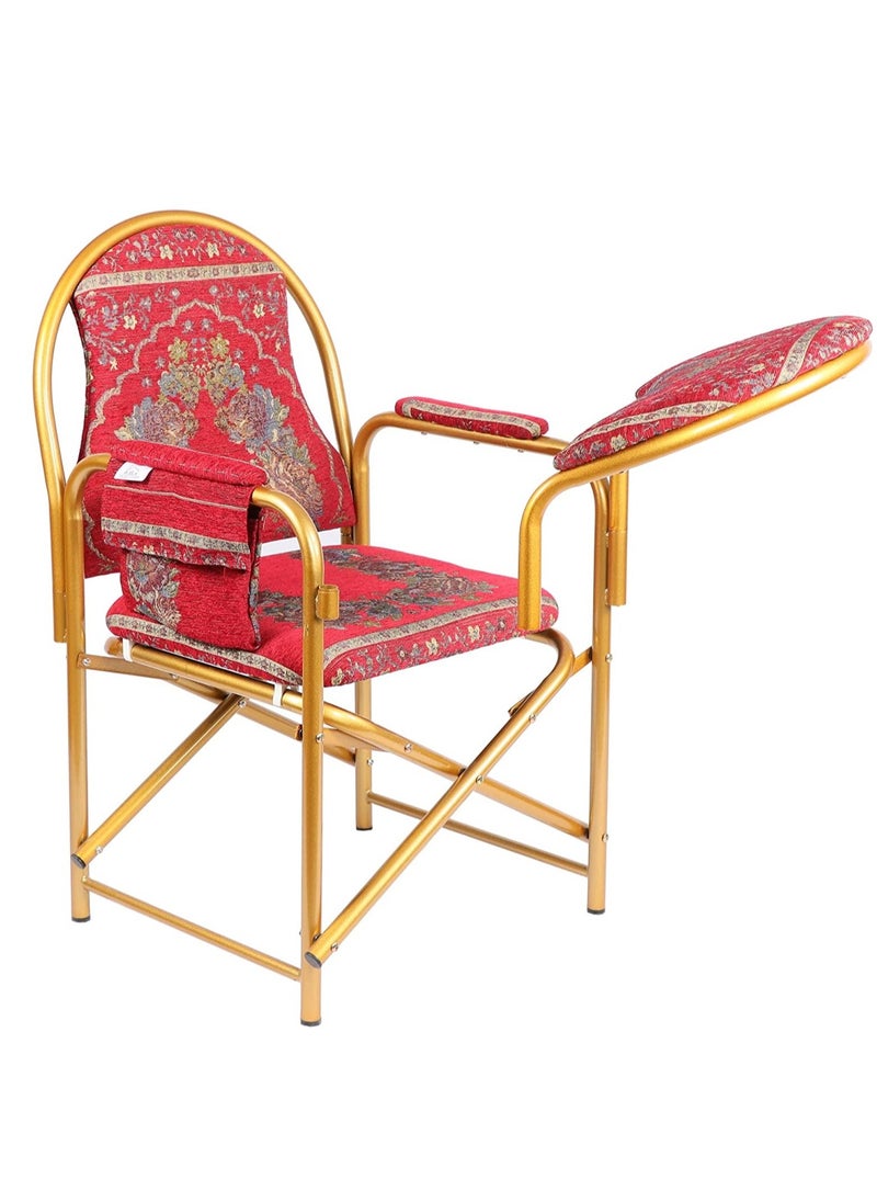 chair  for prayer and recitation of the Holy Quran comfortable for long sitting lightweight suitable for the elderly elegant for mosques and hosting rooms(red)