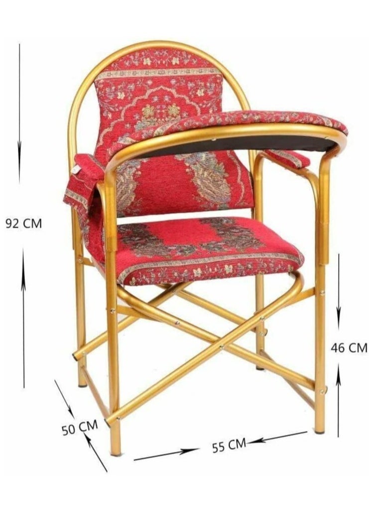 chair  for prayer and recitation of the Holy Quran comfortable for long sitting lightweight suitable for the elderly elegant for mosques and hosting rooms(red)