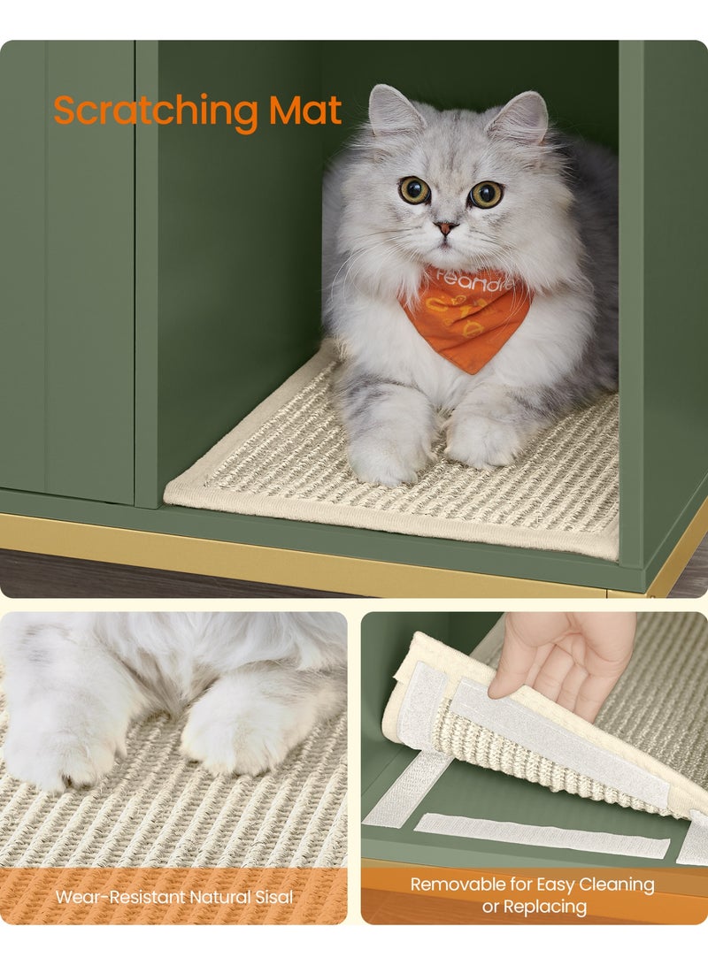 FEANDREA Cat Litter Box Enclosure Furniture Hidden Litter Box with Scratch Pad, Cat Washroom Cat House End Table for Living Room 80x50x55 cm - Image 5