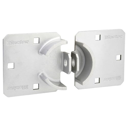 Master Lock Chrome Hasp Lock, Heavy Duty Hidden Shackle Lock and Hasp, Solid Steel Lock for Trucks, Trailers, or Vans, 9 Inches Wide, 770 - Image 5