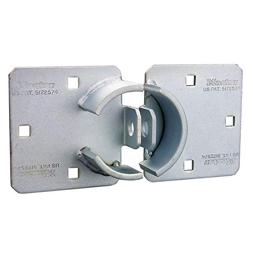Master Lock Chrome Hasp Lock, Heavy Duty Hidden Shackle Lock and Hasp, Solid Steel Lock for Trucks, Trailers, or Vans, 9 Inches Wide, 770 - Image 2