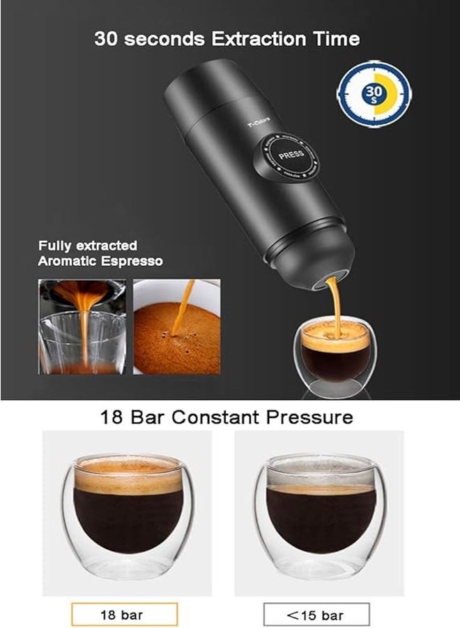 general Upgrade Rechargeable 2-in-1 Portable Electric Coffee Mini Espresso Maker Built-in Battery, Hot Extract Powder & Capsules for outdoor travel - Image 5