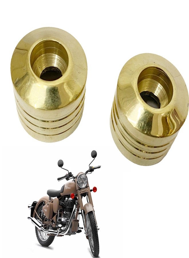Ozango Bike Antique Desgin Plain Handle Bar Weight Handlebar Weight Pure Brass Golden Suitable for RE Classic Desert Storm - Image 1