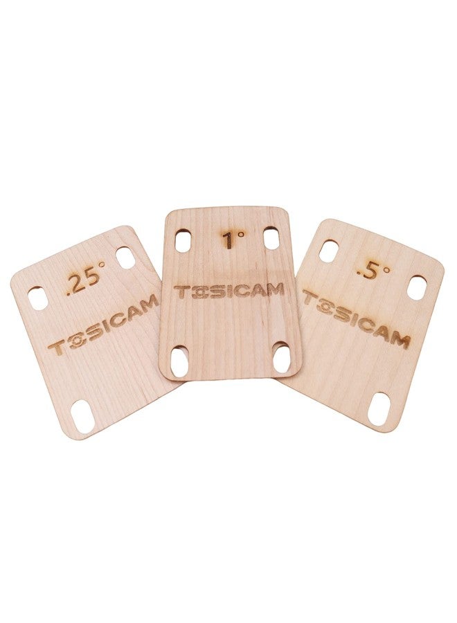 TOSICAM 3pcs Guitar Neck Shims Shim Made of Canada Solid Maple Wooden, For Bolt-on Neck Bolts, Shaped 0.25 0.5 1 Degree (0.25 0.5 1 Degree) - Image 2