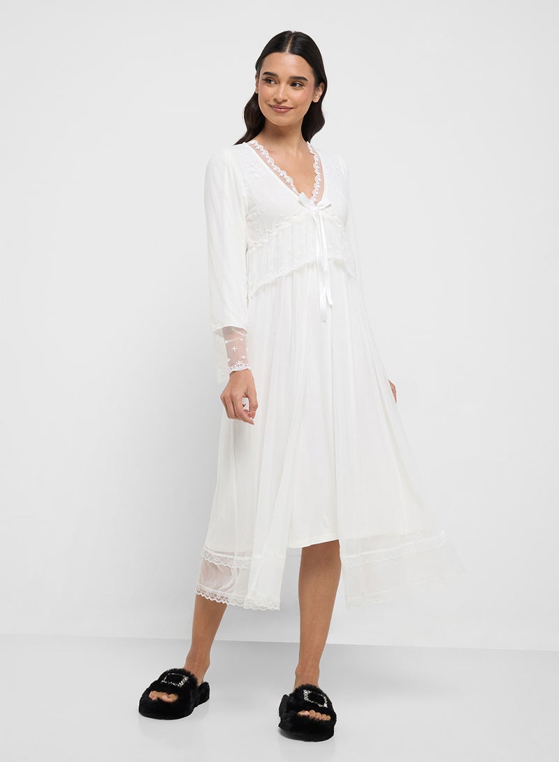 ELLA Nighdress With Lace Trims  - Image 4