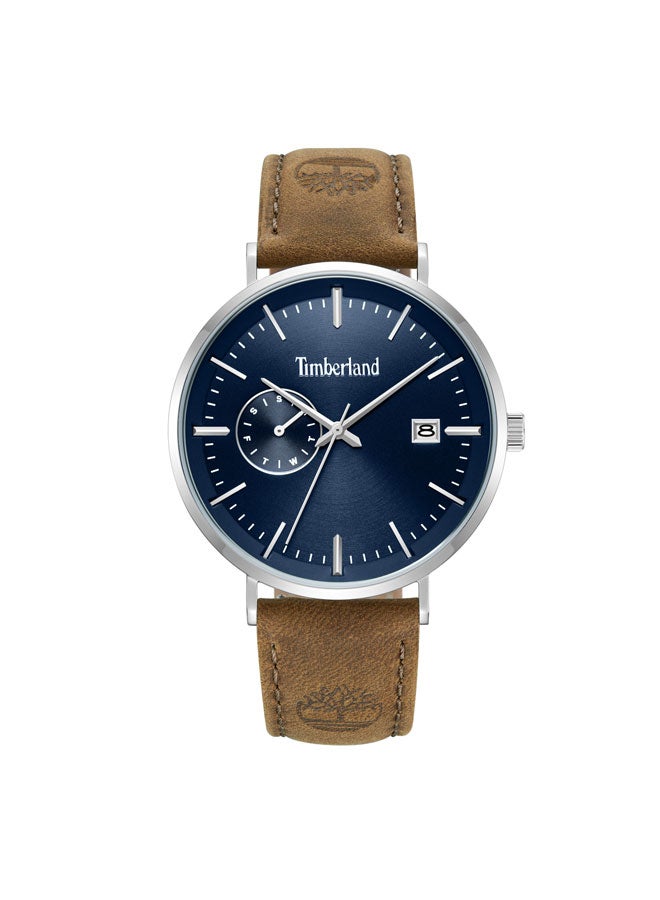 Timberland Men Rangeley Blue Dial Leather Strap Multifunction Watch for Men, 42mm - Image 1