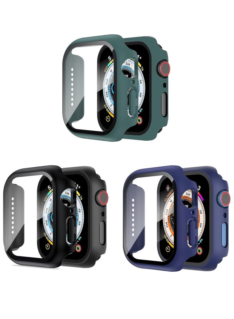 HablTech 3 Pcs Protective Case Compatible with Apple Watch Series 11/10 46mm Case with Tempered Film Screen Protector for iWatch Full Protective Hard PC Bumper Touch Sensitive HD Screen - Image 1