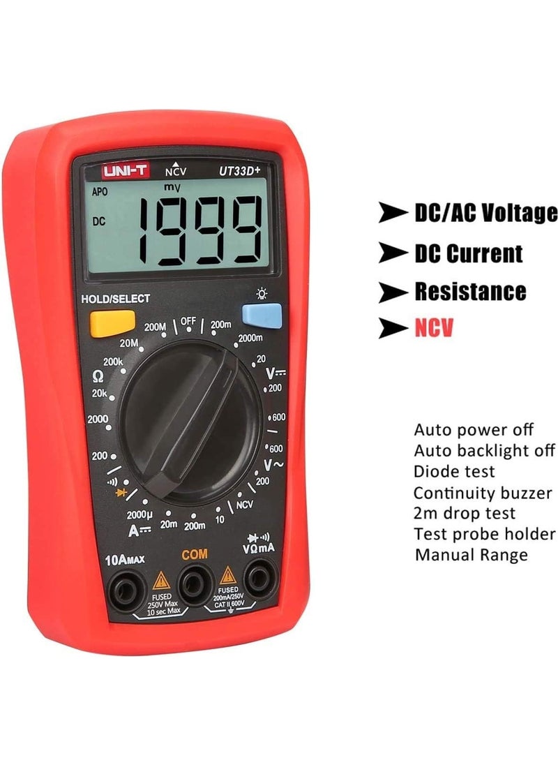 UniT - Uni-T UT33D+ 600V 10A Digital Multimeter - Image 1