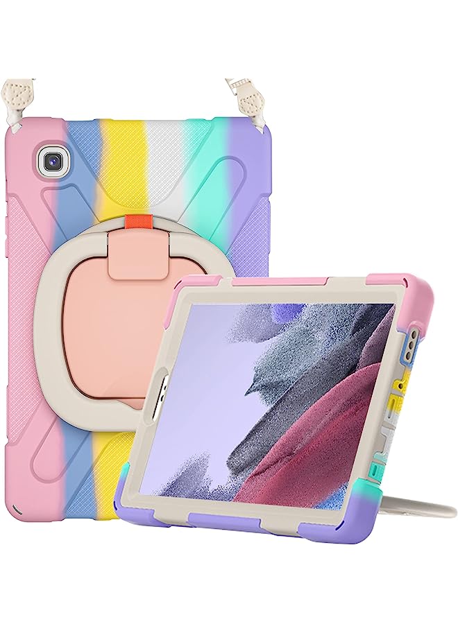 Procases Galaxy Tab A7 Lite 8.7” 2021 Rugged Case (Model Sm-T220/ T225/ T227), Heavy Duty Shockproof Case With Hand Strap Rotating Kickstand Protective Cover Case –Colorfulpink - Image 1