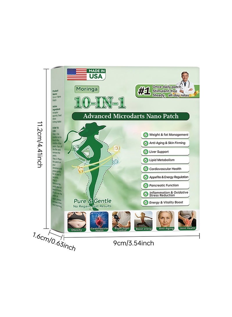 مورينجا مورينغا التصحيح,مورينغا المهنية الجديدة 10-في-1 نانو Microdarts التصحيح,تصحيحات بربرين جديدة,تصحيحات نحيفة للجسم الطبيعي للنساء والرجال,مناسبة لجميع أنواع الجلد (مربع واحد) - Image 5