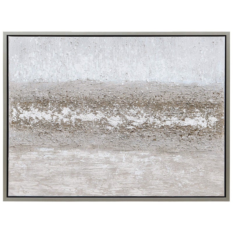 Empire Art Direct Empire Art Direct Abstract Wall Art Textured Hand Painted Canvas by Martin Edwards Champagne Silver Frame 40 x 30 Sandpath 