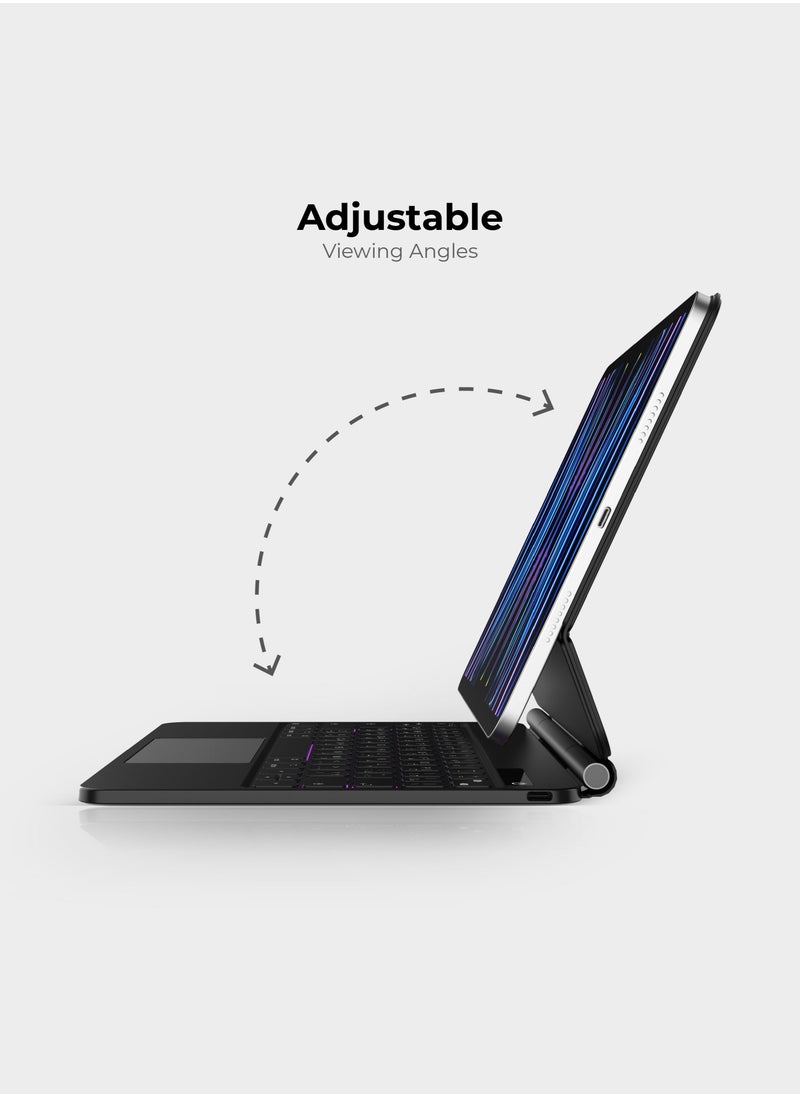 blupebble - Magic Folio Detachable Magnetic Keyboard with Large Precision Trackpad, Full-Size Backlit Keyboard Designed for iPad Pro 4th Gen 11 inch and iPad Air 5th Gen 10.9 inch - Image 1