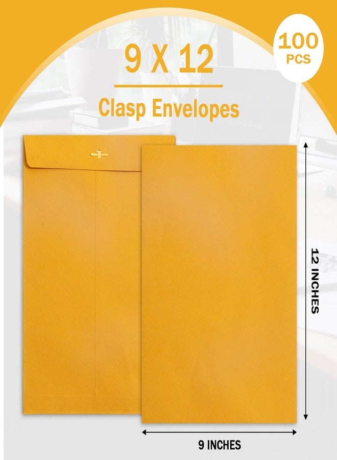 Goefun Clasp Envelopes 9x12, 100 GSM Paper, 100 Pack Goefun Brown Kraft Manilla Envelopes with Clasp Closure and Gummed Seal for Business, Legal, Office, Home and School - Image 3