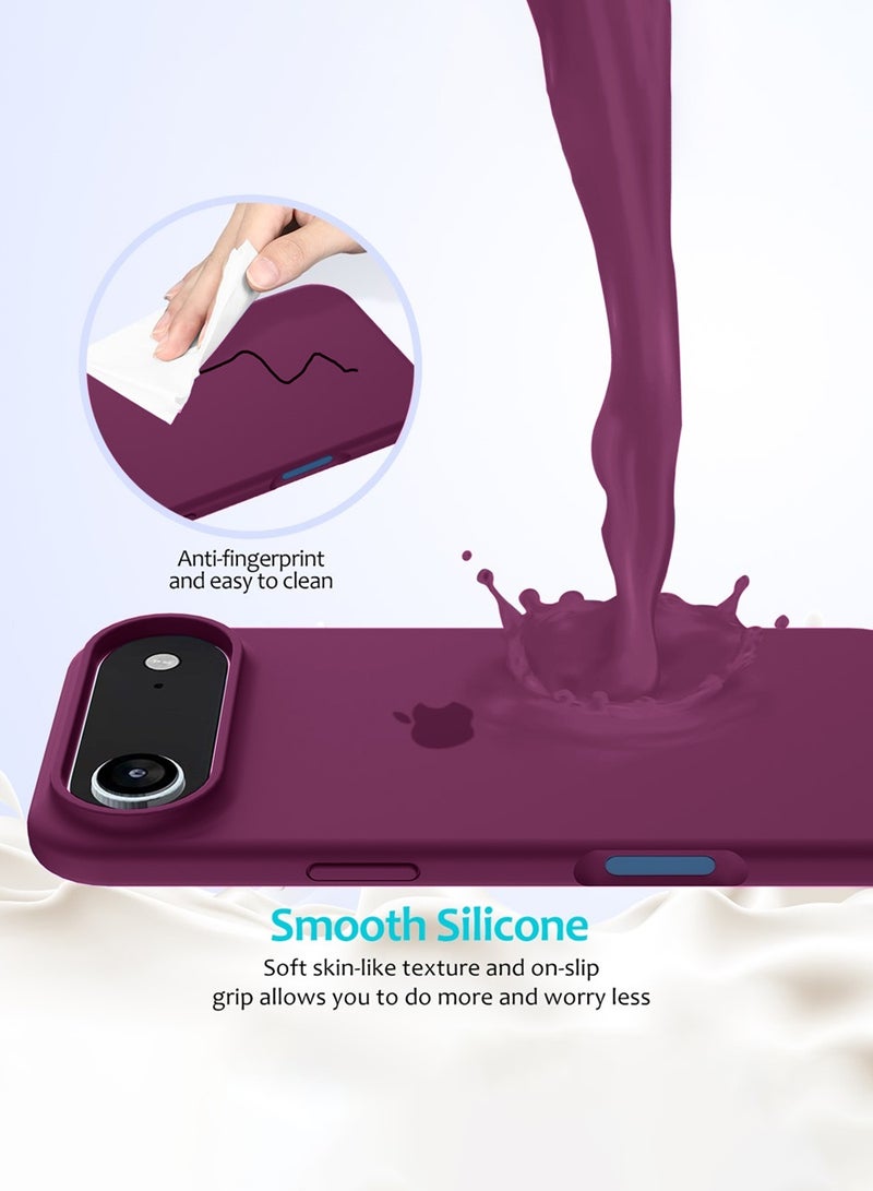 Wtech Apple iPhone Air 5G 2025 Luxury Premium Quality Liquid Silicone Case Cover (MCRPSN) - Plum - Image 3