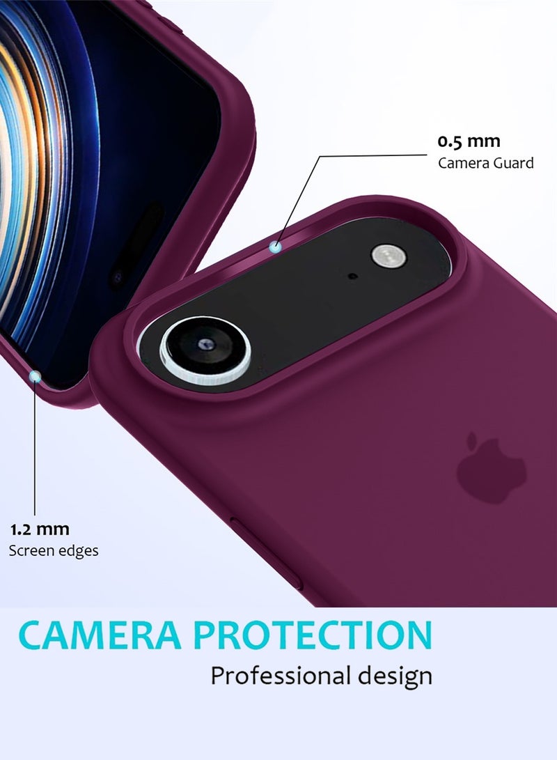 Wtech Apple iPhone Air 5G 2025 Luxury Premium Quality Liquid Silicone Case Cover (MCRPSN) - Plum - Image 4