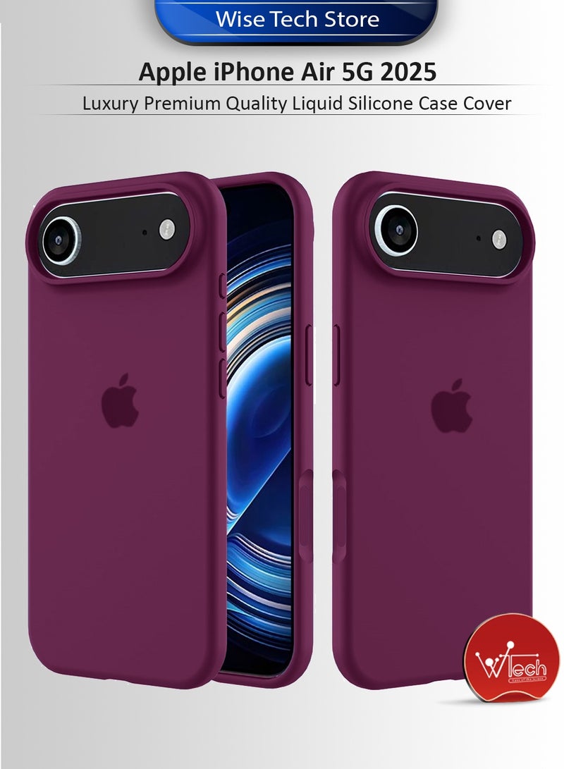 Wtech Apple iPhone Air 5G 2025 Luxury Premium Quality Liquid Silicone Case Cover (MCRPSN) - Plum - Image 1