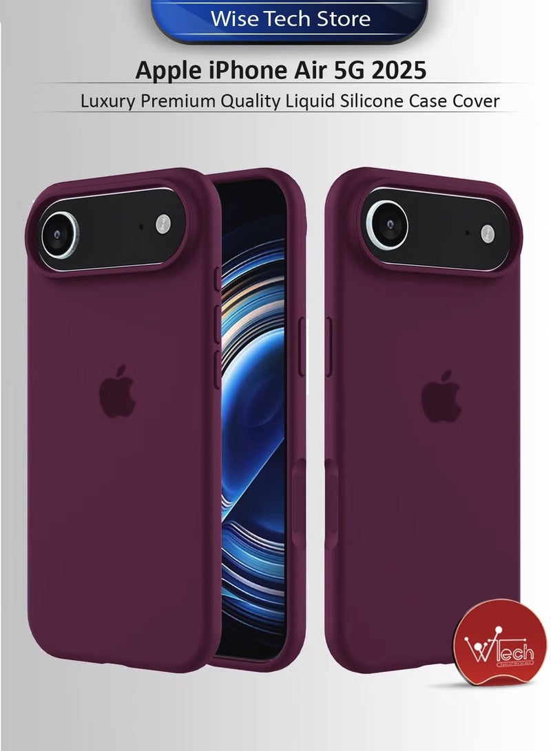 Wtech Apple iPhone Air 5G 2025 Luxury Premium Quality Liquid Silicone Case Cover (MCRPSN) - Plum