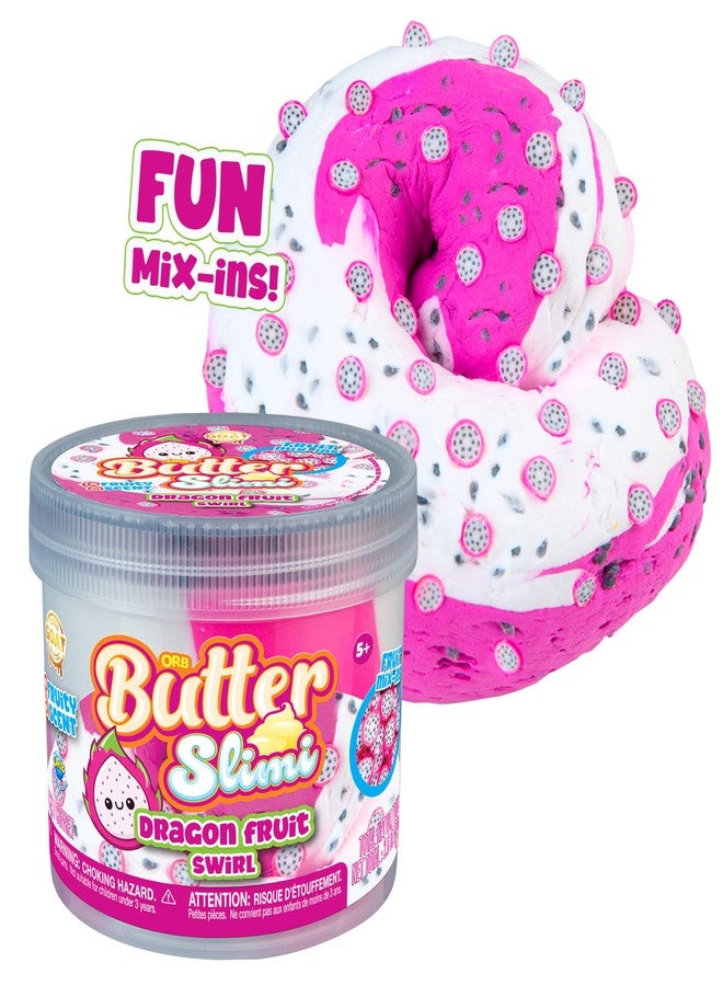 The Orb Factory ORB Goat Fluffy Butter Slime Fruit Salad 3 Pack Kit - Smooth, Soft, Fluffy Scented Dragon Fruit, Mango, Rainbow Swirl ORB Butter Slimes for Kids - Party Favors, Gifts with Resealable Slime Containers - Image 2