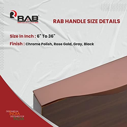 RAB Aluminum Handle for Kitchen and Office Drawer/Cabinet/Door/Wardrobe Profile Handle Pack of 4 (Code:- Hand F 125, Finish:- Rose Gold, Size:- 6") - Image 4