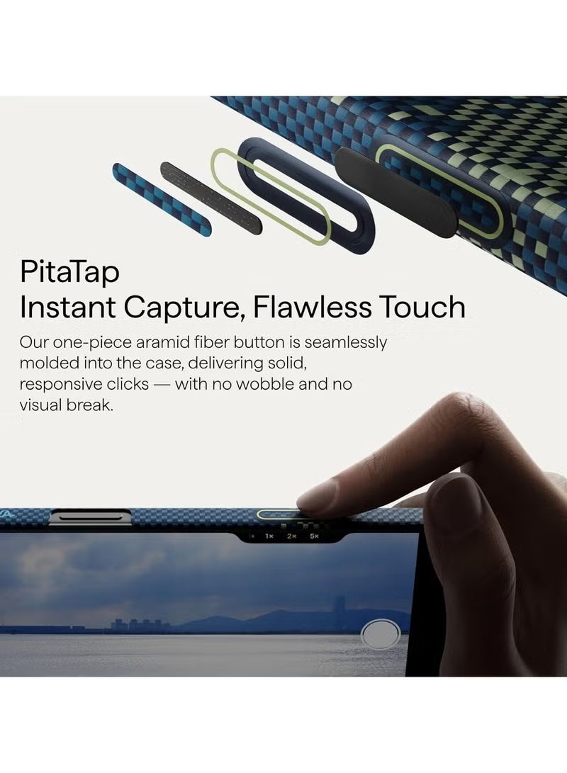 كارنييل جراب iPhone 17 Pro مقاس 6.3 بوصة مع زر للتحكم في الكاميرا، متوافق مع MagSafe، غطاء واقٍ فائق النحافة، مصنوع من ألياف الأراميد 1500D، حماية من السقوط بدرجة عسكرية، شعور باللمس بدون جراب - درب التبانة - Image 5