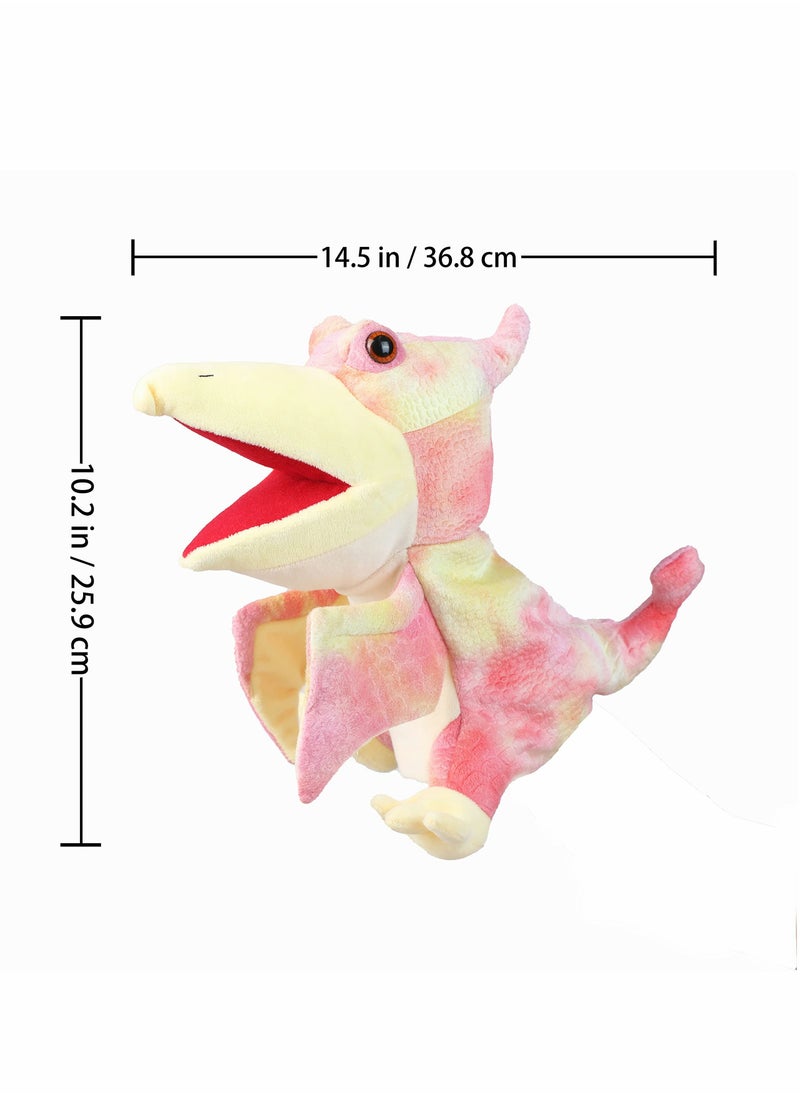 KASTWAVE Dinosaur Hand Puppets, Pterosaur Rex Jurassic World Stuffed Animal Cute Soft Plush Toy, Open Movable Mouth Finger Gift, Birthday Gifts for Kids, Creative Role Play  - Image 2