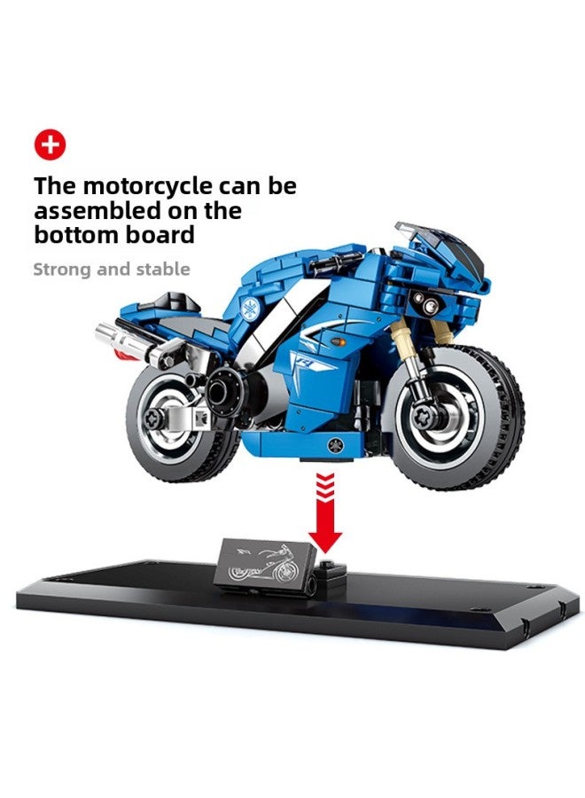 Senbao Technology Series Motorcycle Car Compatible With Lego Small Particles Children's Puzzle Assembling Building Blocks Boys' Toys-Color:701133 Motorcycle Goodace Carbon  - Image 5