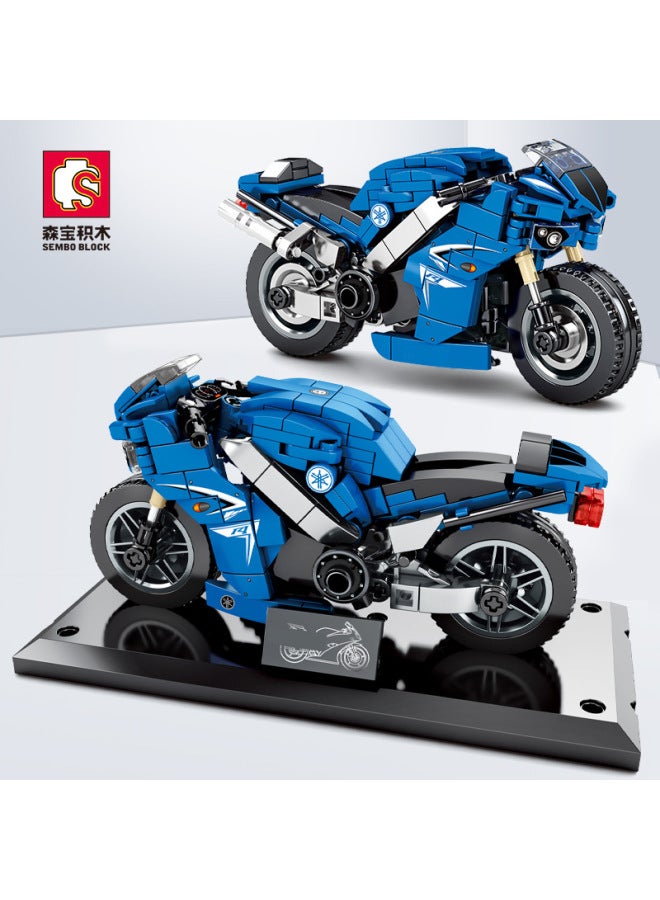 Senbao Technology Series Motorcycle Car Compatible With Lego Small Particles Children's Puzzle Assembling Building Blocks Boys' Toys-Color:701133 Motorcycle Goodace Carbon  - Image 3