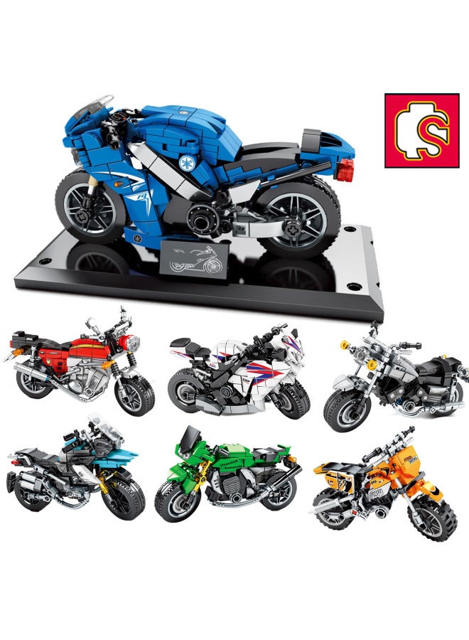 Senbao Technology Series Motorcycle Car Compatible With Lego Small Particles Children's Puzzle Assembling Building Blocks Boys' Toys-Color:701133 Motorcycle Goodace Carbon  - Image 2