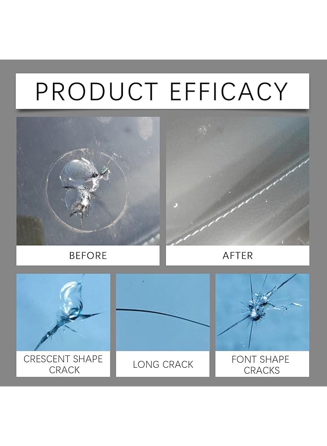 KASTWAVE Windshield Cracks Repair Kit, Glass Liquid Repair Set For Cars, Fixes Chips & Star-Shaped Cracks, Wind Shield Car Glass Repair Set (30Ml) - Image 4