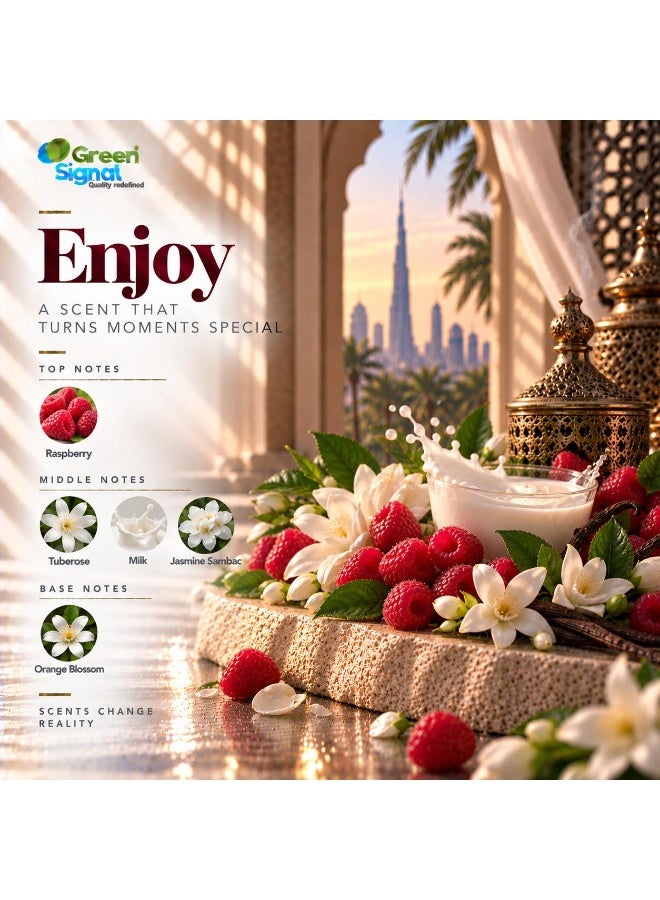 Green Signal Enjoy Essential Oil – Perfumer’s Choice | Raspberry, Tuberose, Milk, Jasmine Sambac & Orange Blossom | Uplifting, Refreshing & Long-Lasting Home Fragrance - Image 2