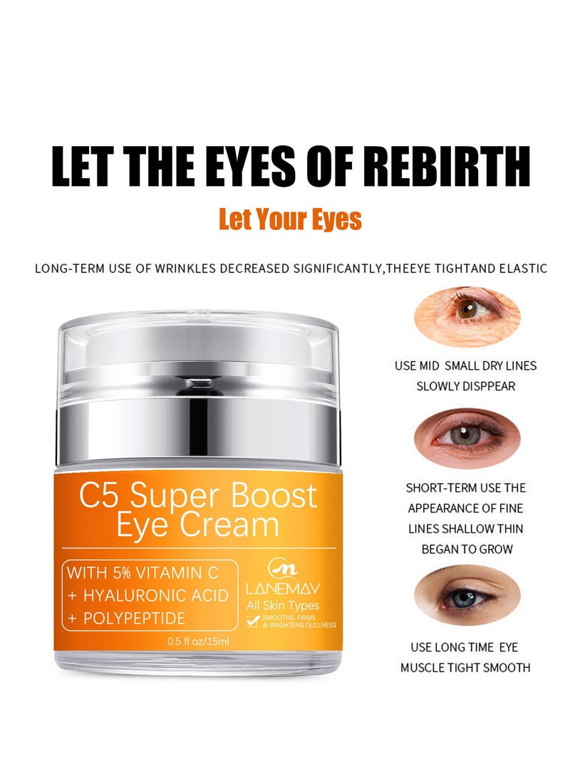 Super Boost Eye Cream, Vitamin C Hyaluronic Acid Polypeptide ,  Dark Circles And Puffiness, Anti-Aging Caffeine, Brightens, Reduces Puffiness, Dark Circles, And Fine Lines, Eye Treatment 15ml - pzsku/ZCDDFBB97373B31408E3BZ/45/_/1717989314/4da27e68-c7f2-45b9-af77-2ab320abc9ce