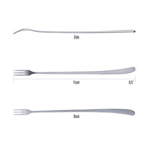 JSEVEN [JSeven] Long Handle Forks, Stainless Steel Dessert Forks, Fruits, Pickles Forks, Fancy Table Forks (6 Pcs) - Image 2