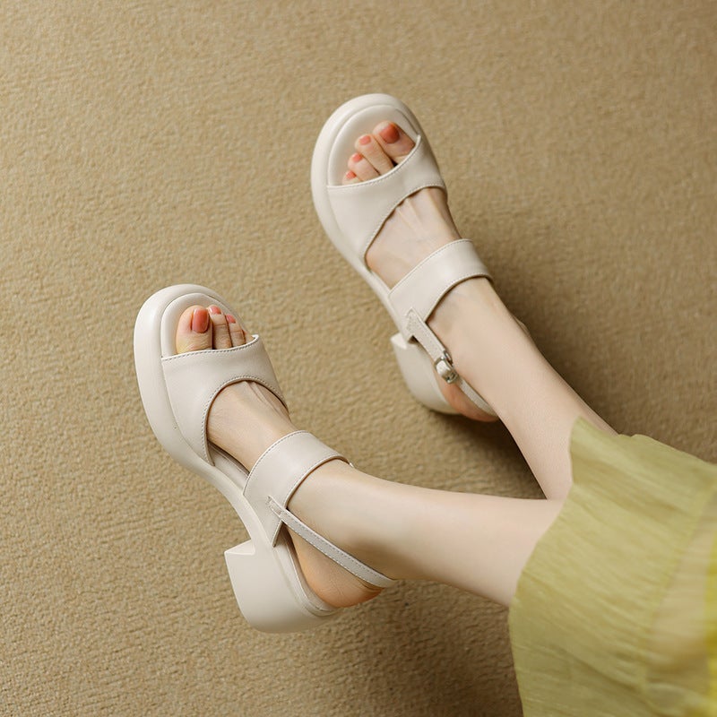 Wish 2024 Summer College Style High Heel Women'S Shoes 33-43 Size Open Toe Round Toe Sandals - Image 5