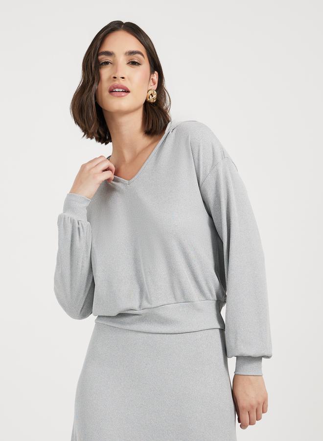 Styli Ribbed Knit Hooded Top & Maxi Skirt Co-Ords  - Image 2