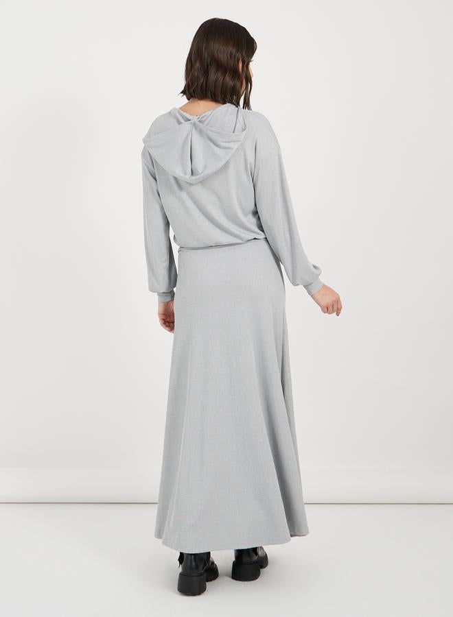 Styli Ribbed Knit Hooded Top & Maxi Skirt Co-Ords  - Image 5