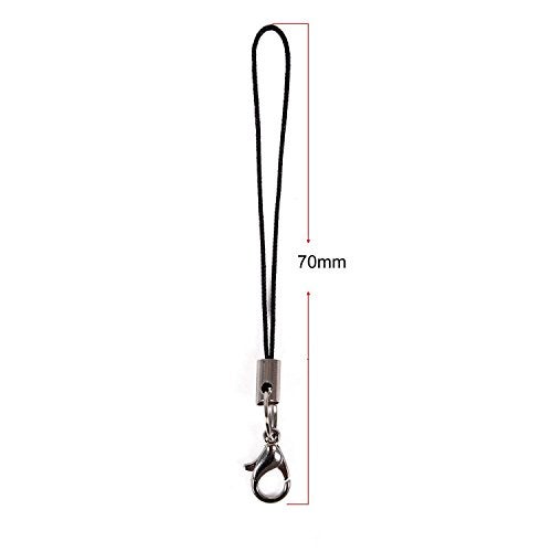 mollensiuer 100Pcs Black Lanyard Lobster Clasp Lariat Cord Strap for Mobile Cell Phone/Mp3/Mp4/USB Flash Drive/Charms/Keyring and More - Image 2