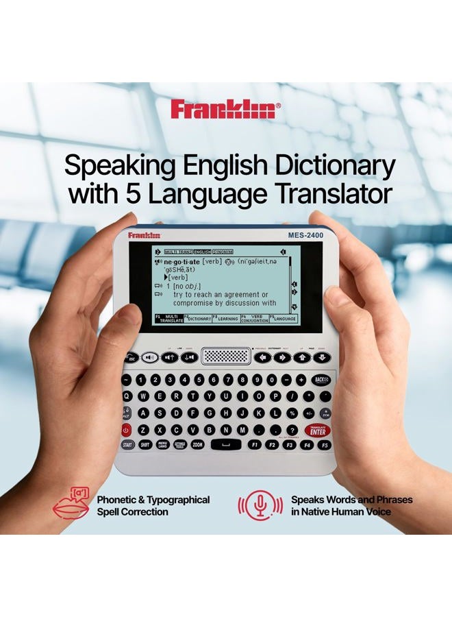 Franklin MES-2400 Electronic Dictionary English - Talking Dictionary, Phrase Book, Spell Checker - with Multi-Language Translator (English, Spanish, French, Italian, German Language Translator) - Image 3