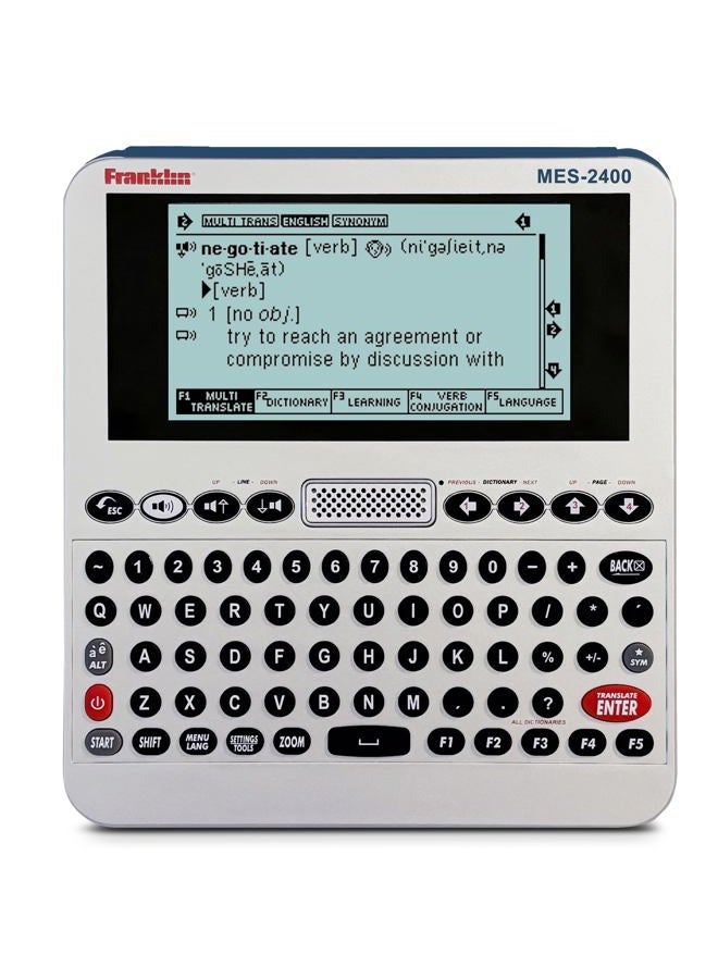 Franklin MES-2400 Electronic Dictionary English - Talking Dictionary, Phrase Book, Spell Checker - with Multi-Language Translator (English, Spanish, French, Italian, German Language Translator) - Image 1