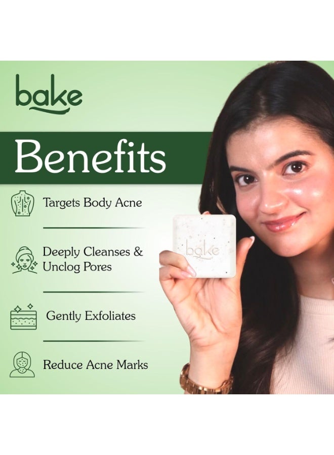 BAKE 2% Salicylic Acid Soap (2 pcs) Scrub Treatment with Niacinamide for Body & Back Acne, Reduces Strawberry Legs | Fades Dark Spots | Non Drying Formula | Soap For Men & Women | 100g x 2  (Pack of 2)) - Image 2