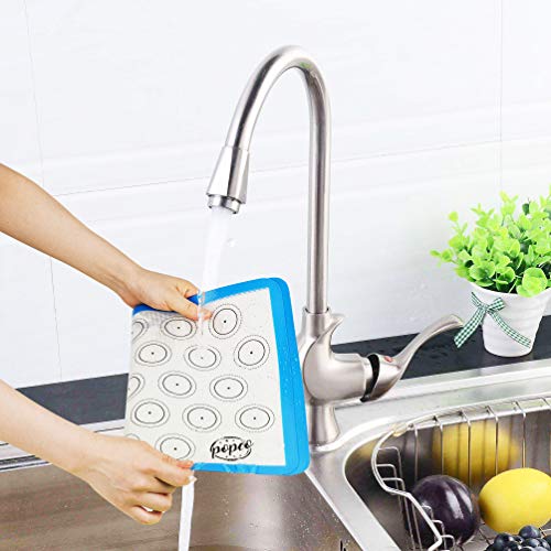 POPCO Macaron Baking Kit (19pcs Set) - 2 Half Size and 2 Quarter Size Silicone Macaron Baking Mats Plus 8 Piping Tips, 3 Piping Bags with 3 Bag Ties, 1 Coupler - Image 3