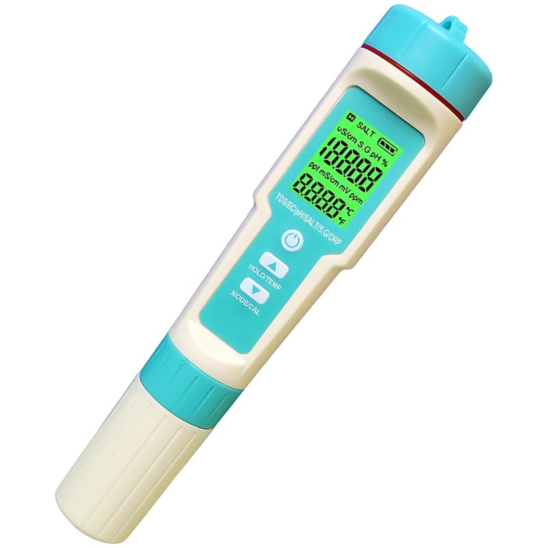 7-In-1 Water Quality Tester, Digital Ph Meter With Orp, Salinity, Tds, Ec, S.G And Temp Test, Ip67 Waterproof - Image 1
